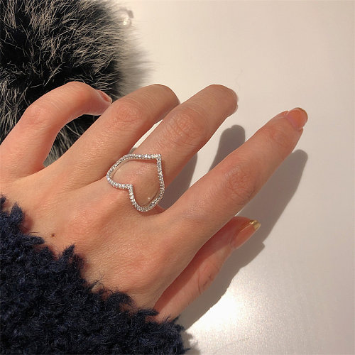 anéis de coração ajustáveis ​​personalizados para mulheres