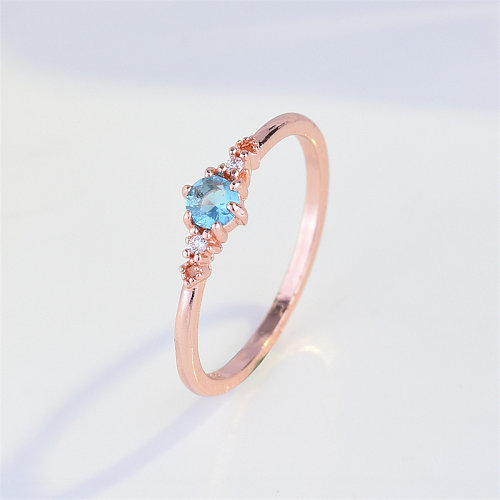 simple 18k platinum natural aquamarine rings for women