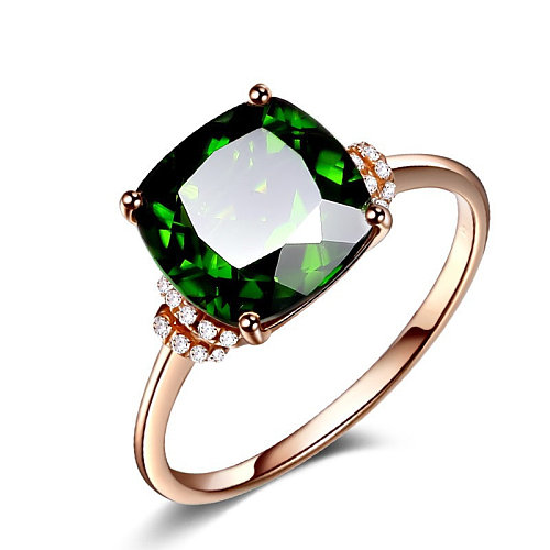 fashion emerald 18k rose gold rings for women