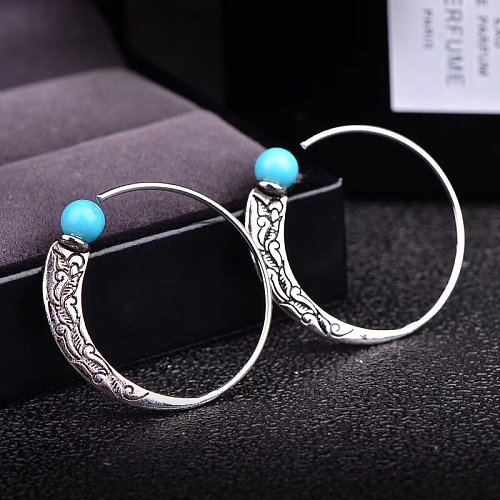 antique silver plated rings with blue stone for women