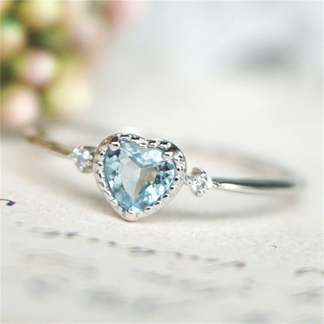 simple aquamarine engagement rings for women