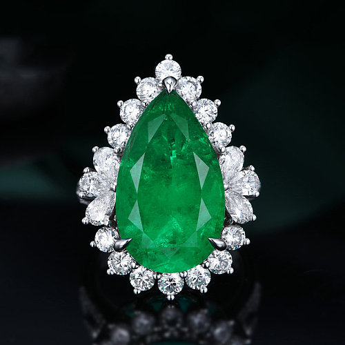 Smaragd-Diamant-Verlobungsringe für Frauen