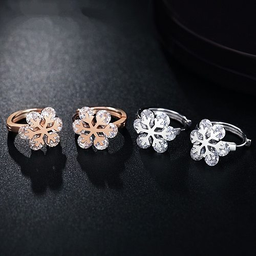 cute diamond snowflake earrings for women