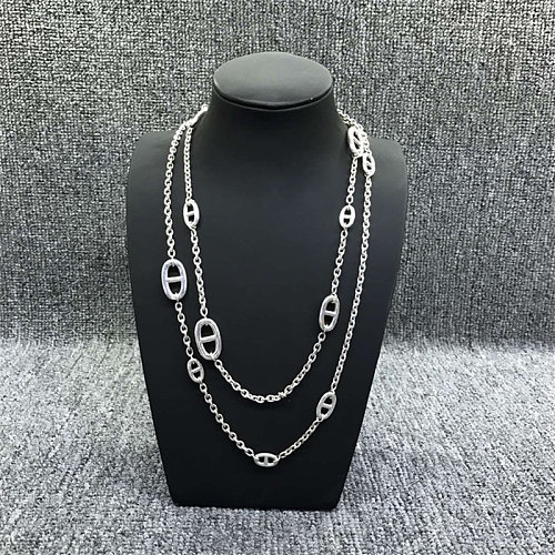 long silver plated necklaces for women
