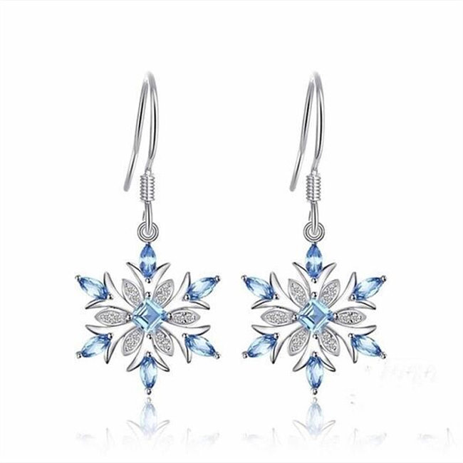 Cute Fashion Crystal Snowflake Earrings for Women