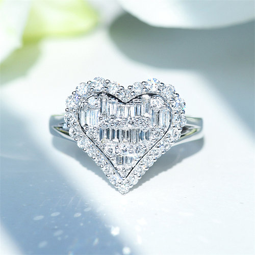 lindos anillos de corazón de diamantes para mujer