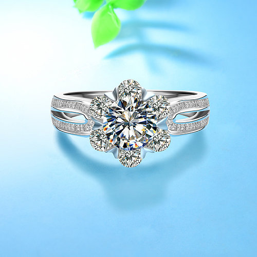 simple diamond flower rings for women