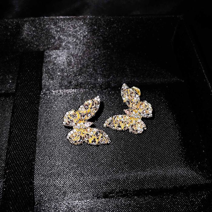 schöne Diamant-Schmetterlingsohrringe für Frauen