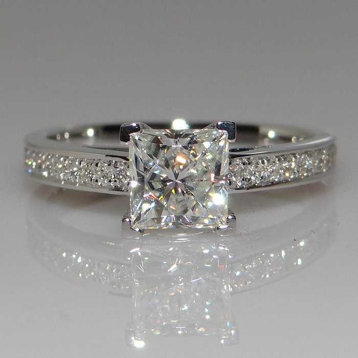 simple square diamond fashion rings for women