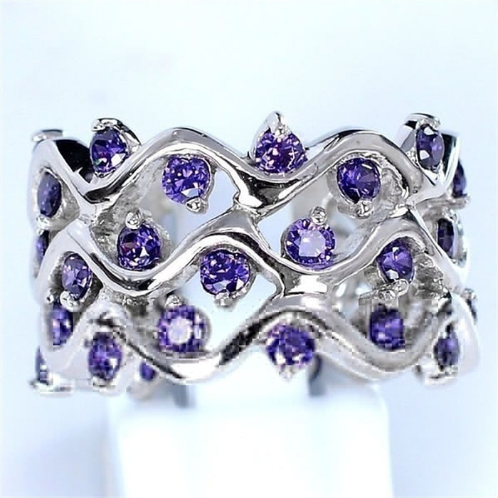 custom amethyst diamond rings for women