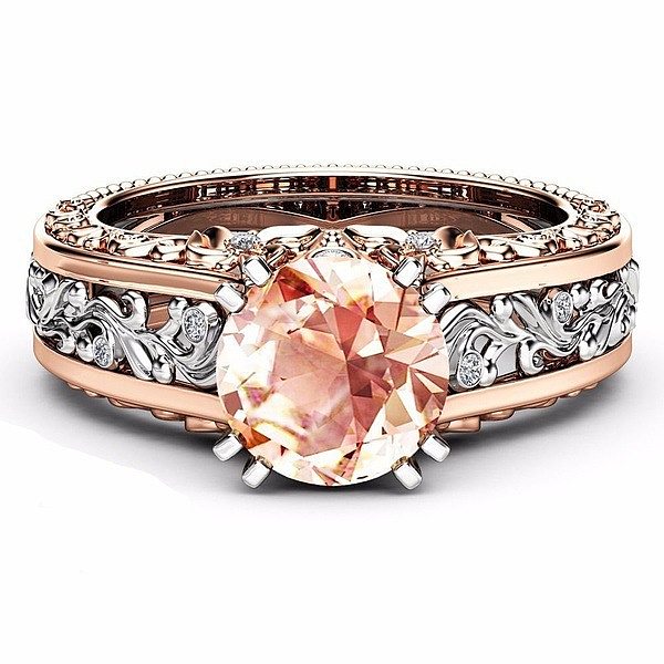 14k rose gold diamond rings for women