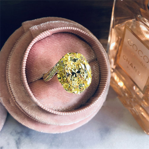 Luxus-Verlobungsringe mit gelben Diamanten für Frauen