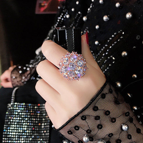 luxury rose quartz zircon engagement rings for women