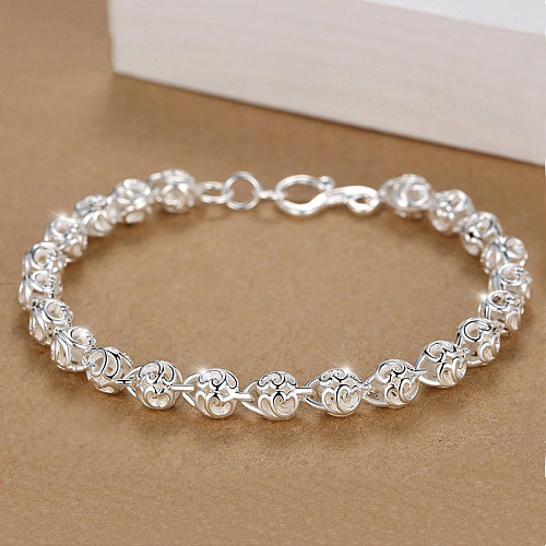lindas pulseiras de moda banhadas a prata para mulheres