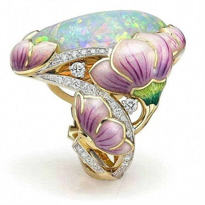 beautiful flower rings with diamonds for women