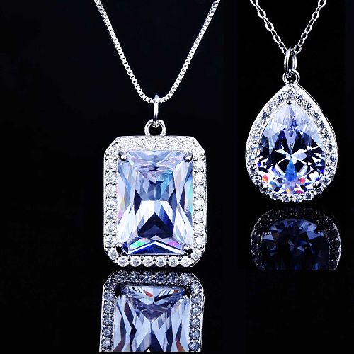 pretty natural blue zircon necklaces for women