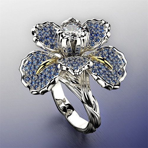 pretty diamond flower rings for women