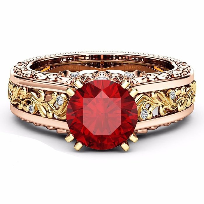 anéis de diamante de ouro rosa 14k para mulheres