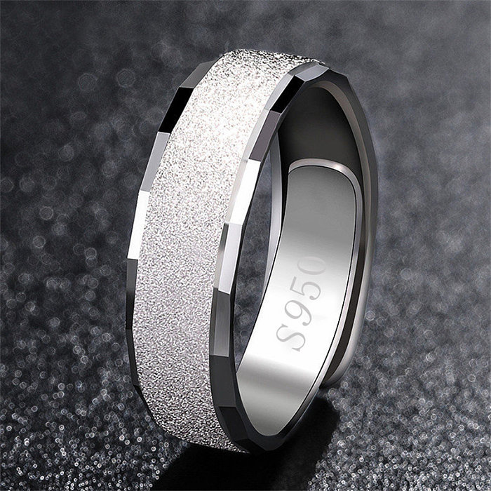 anéis folheados a prata moda simples para homens