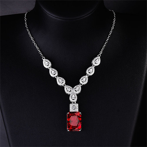 fashion square ruby necklaces for parties