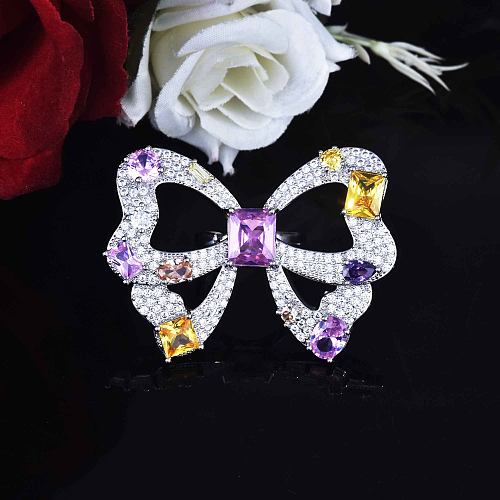 süße Rosenquarz-Diamant-Bowknot-Perlenketten für Frauen
