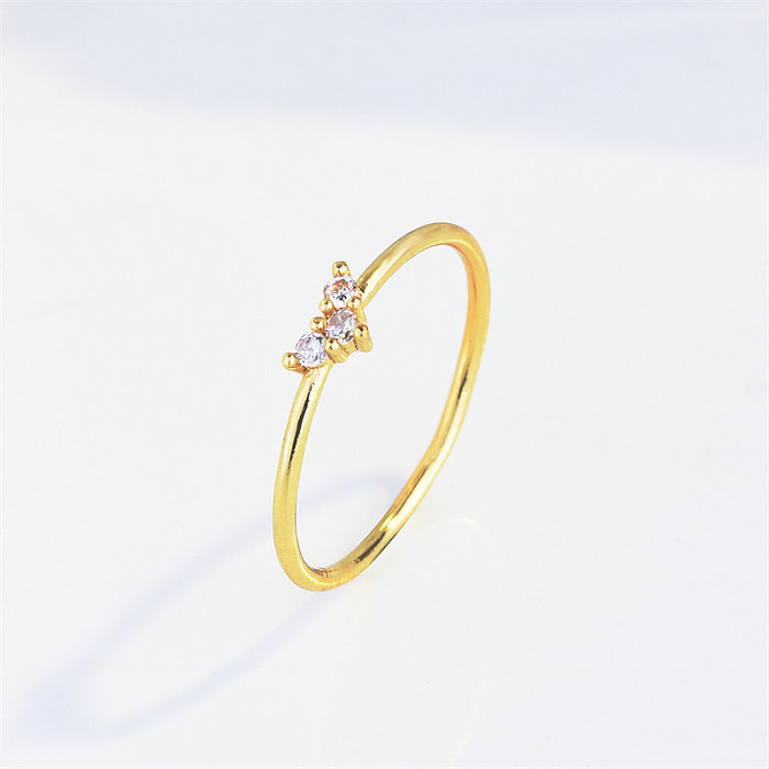 anéis de diamante de ouro 14k simples para mulheres pequenas