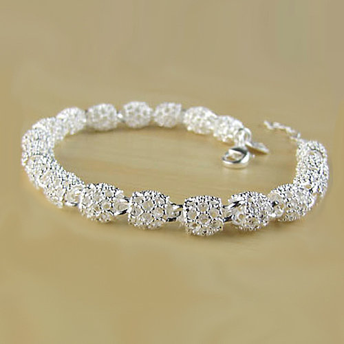 lindas pulseiras de moda banhadas a prata para mulheres