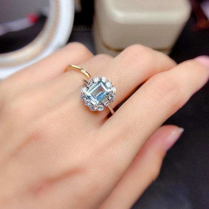 cute square amethyst diamond rings for women