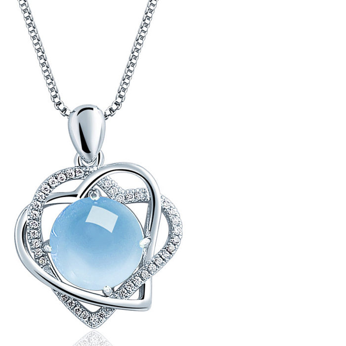 jolis colliers de coeur de diamant de cristal pour les femmes