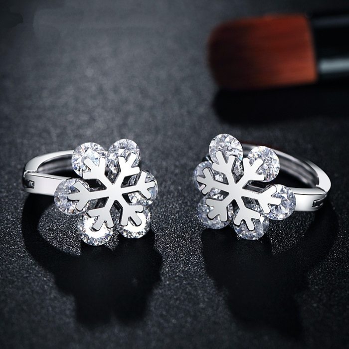 süße Diamant-Schneeflocke-Ohrringe für Frauen