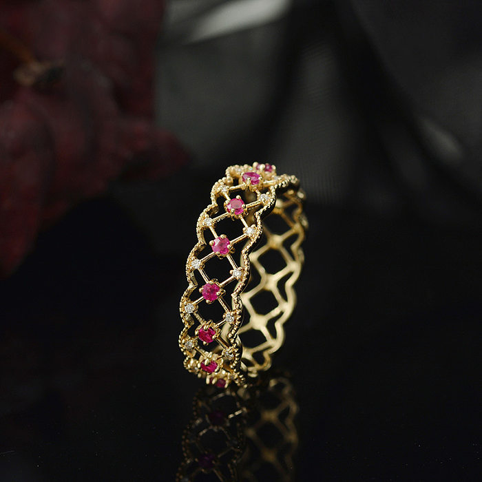 anillos de oro vintage con piedras preciosas para mujer