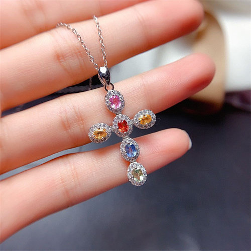 Fashion Lazy Stones Cross Necklaces for Women