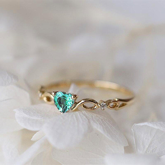 anillos de compromiso de corazón de piedras preciosas personalizados para mujer