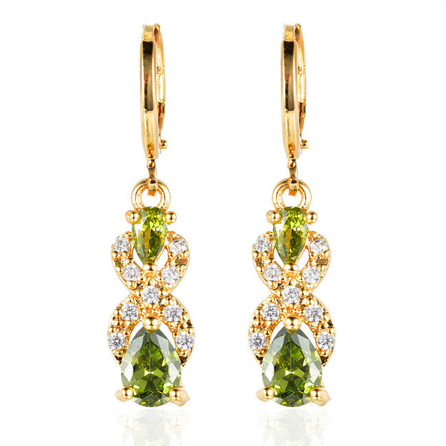 Art- und Weisenette Diamant-Peridot 18k Gold-Bolzen-Ohrringe für Frauen