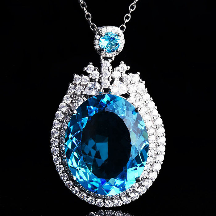luxury diamond topaz pendants for women