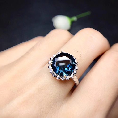 950 platinum rings with natural sapphire for women