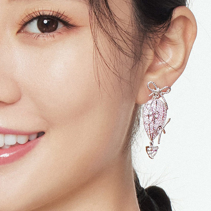 Einfache Mode-Rosenquarz-Ohrringe für Frauen