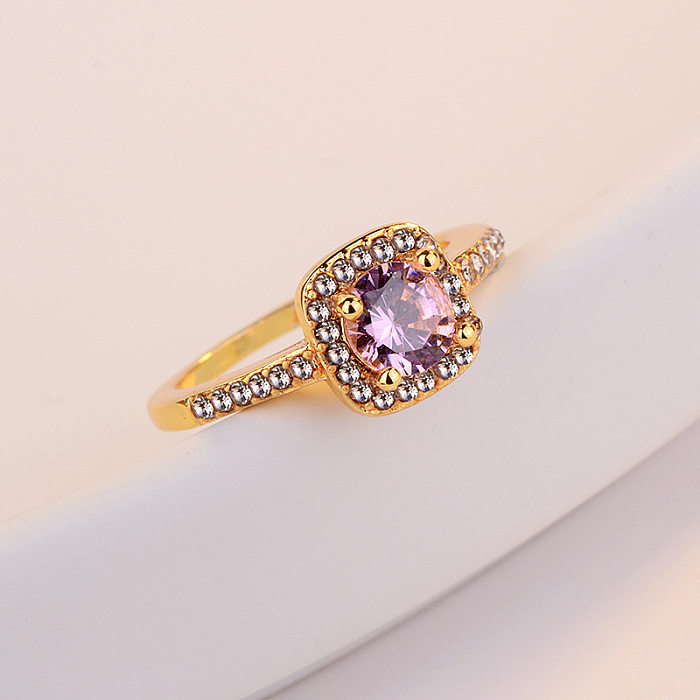 anillos de promesa de diamantes de moda simple para mujer