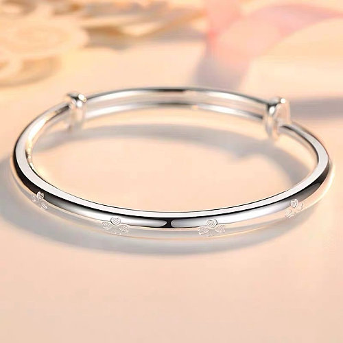 Silver Plated Adjustable Four Leaf Clover Bracelets for Women