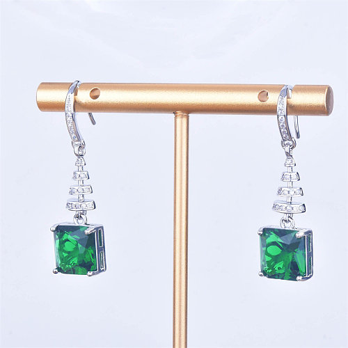 cute natural emerald fashion earrings for women