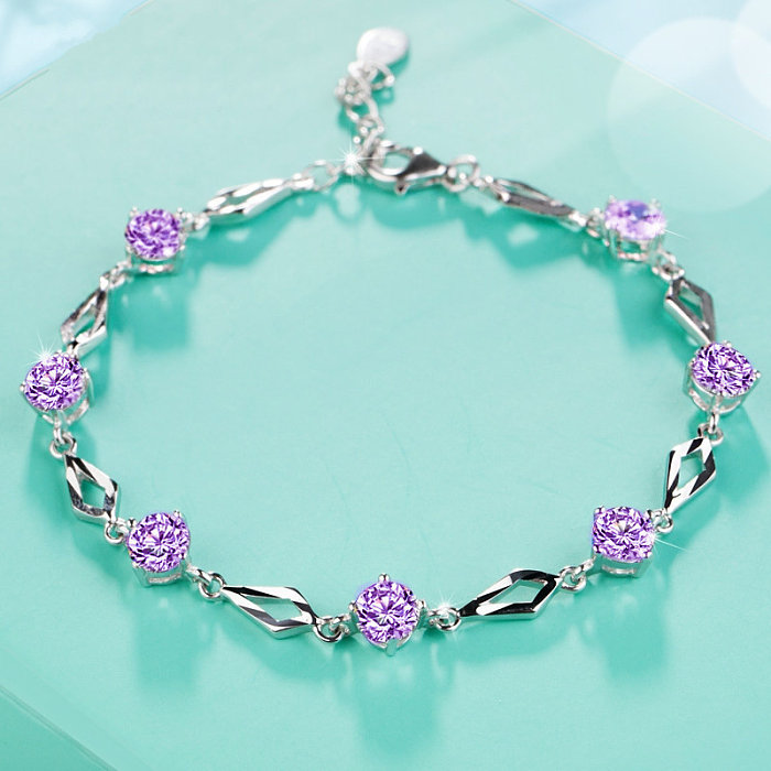 Bracelets mignons plaqués argent de fleur de diamant de mode pour un ami