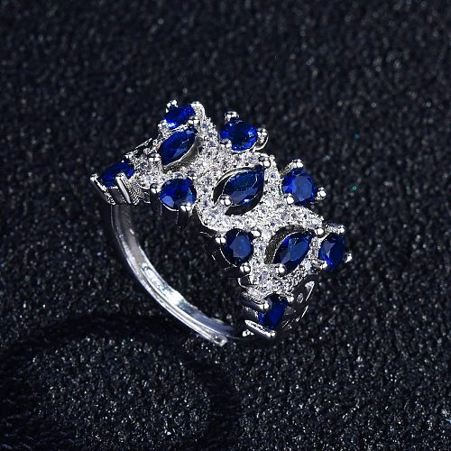 lindos anéis de safira de diamante de platina para mulheres