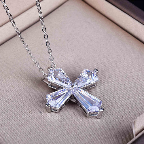 colliers croix en cristal simples pour femmes