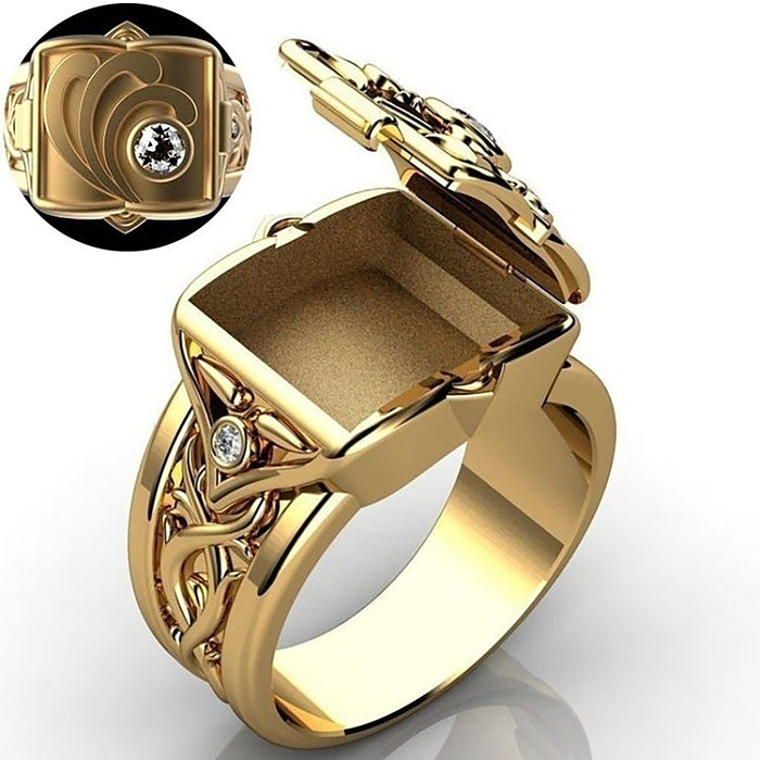 anillos chapados en oro personalizados para hombre - Jewenoir