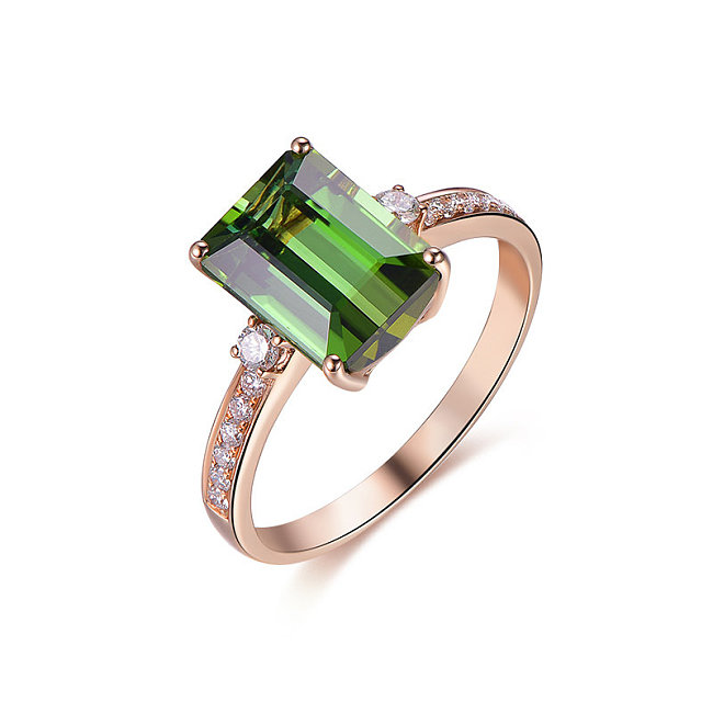 18k rose gold emerald adjustable rings for women