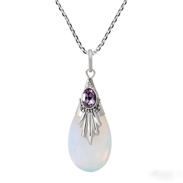 simple moonstone drop necklaces for women