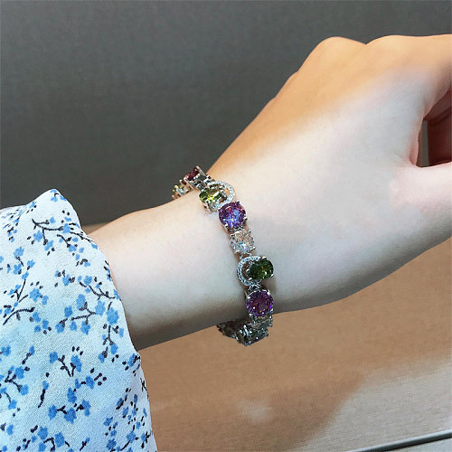 lindas pulseiras de turmalina coloridas da moda para mulheres