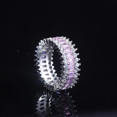 moda anéis de ouro 18k diamante rosa para mulheres