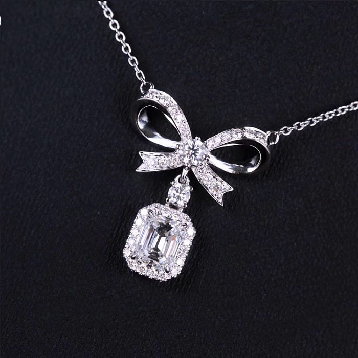 anillos de platino 950 de diamantes de moda simple para mujer