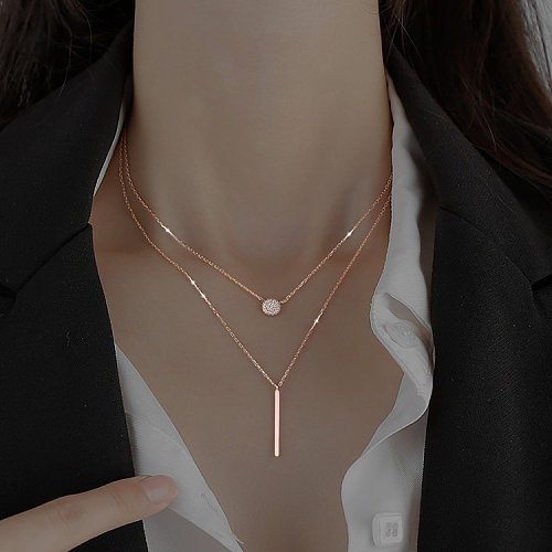 einfache mehrschichtige Halsketten für Frauen